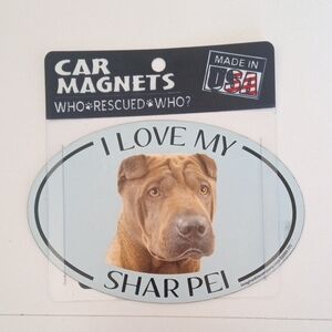 I Love My Shar Pei Car Magnet